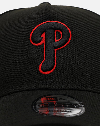 New Era Philadelphia Phillies 'Easy Black And Scarlet' 9FORTY A-Frame Snapback Black/Scarlet