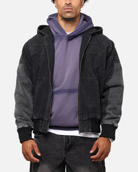 Saint Morta Hooded Workwear Jacket Black/Grey