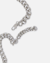 Ed Hardy Multi Charm Cuban Chain Necklace Silver