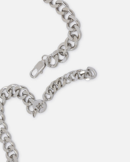 Ed Hardy Multi Charm Cuban Chain Necklace Silver