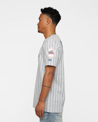 New Era Los Angeles Dodgers Pinstripe T-Shirt Grey