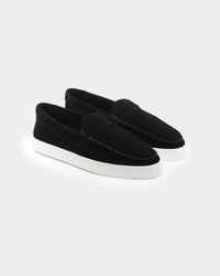 Saint Morta Hemisphere Suede Slip On Loafer Black/White