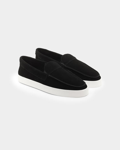 Saint Morta Hemisphere Suede Slip On Loafer Black/White