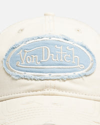 Von Dutch Distressed Trucker Snapback Ecru/Light Blue