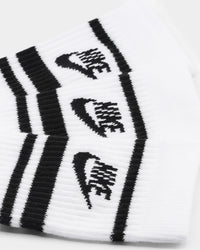 Nike Men's Sportswear Everyday Essential Crew Sock 3 Pack White/Black/Black
