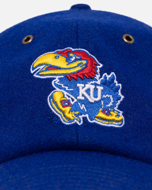 47 Brand Kansas Jayhawks Wooly Clean Up Strapback Royal