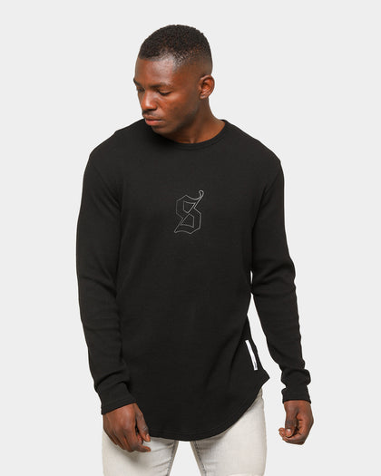 Saint Morta Men's Icon Waffle Long Sleeve T-Shirt Black/Black