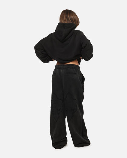 Ed Hardy Fray Track Pants Black