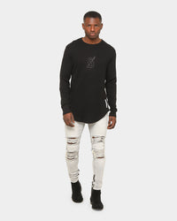 Saint Morta Men's Icon Waffle Long Sleeve T-Shirt Black/Black