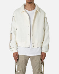 MNML Skeleton Varsity Jacket Cream