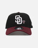 New Era San Diego Padres 'Burgundy Hearts' 9FORTY A-Frame Snapback Black/Maroon