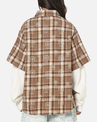 Saint Morta Sanctuary Layered Button Up Shirt Brown