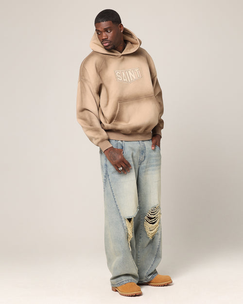 Saint Morta Faded Motor Hoodie Stone
