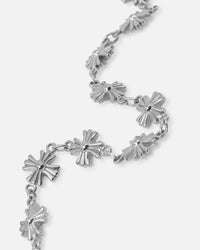 Saint Morta Chrome Cross Chain Necklace White Gold