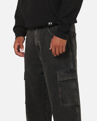 X-Large Baggy Cargo Bull Denim 91 Pants Black