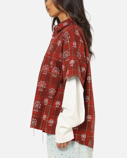 Saint Morta Sanctuary Layered Button Up Shirt Red