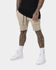Saint Morta United Distressed Biker Shorts Stone