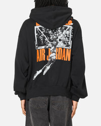 Jordan Brooklyn Shattered Back Board Oversized Pullover Hoodie Black