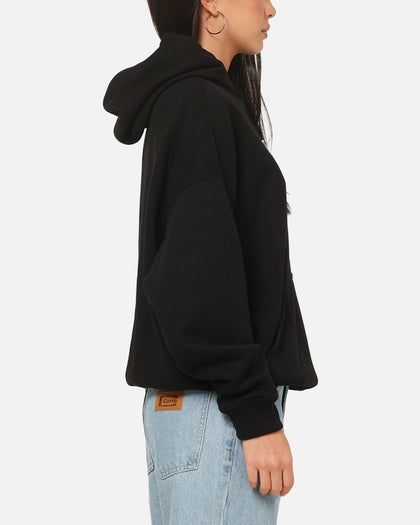 Carre Plaid Oval Hoodie Solid Black