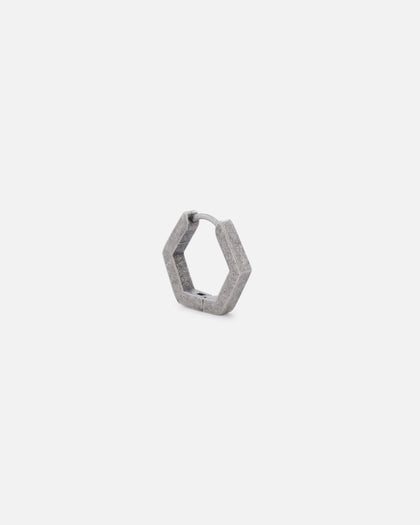 Saint Morta Hex Earrings Antique Silver