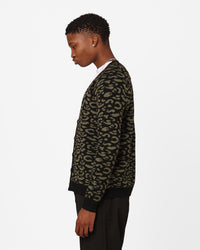 XXIII Thiago Leopard Cardigan Khaki/Black