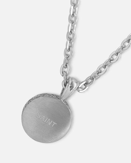 Saint Morta Onyx Round Pendant Chain White Gold