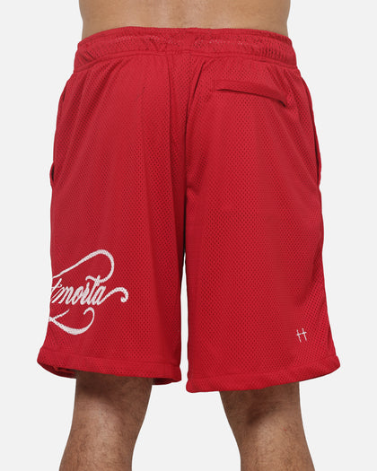 Saint Morta Scripted Mesh Shorts Vintage Red