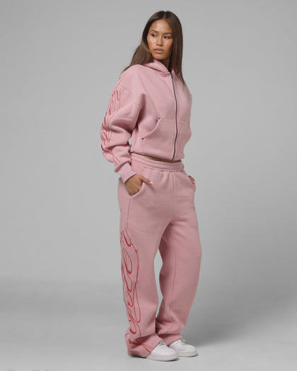 Loiter Women's In Script Zip Hoodie Orchid Pink