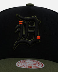 Mitchell & Ness Detroit Tigers 'Olive Cargos' Pro Pinch Snapback Olive/Black