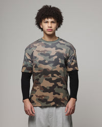 American Thrift Layered T-Shirt Woodland Camo