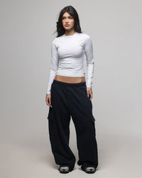 American Thrift Women's Fitted Long Sleeve T-Shirt Grey Heather