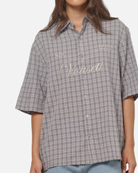 Vouseti Full Court Button Up Shirt Grey Plaid