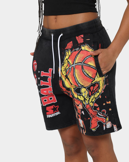 Starter Slamming Track Shorts Washed Black
