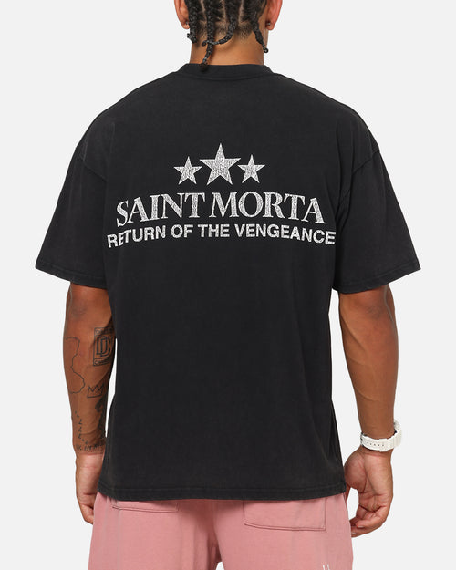 Saint Morta Vengeance T-Shirt Black Acidwash