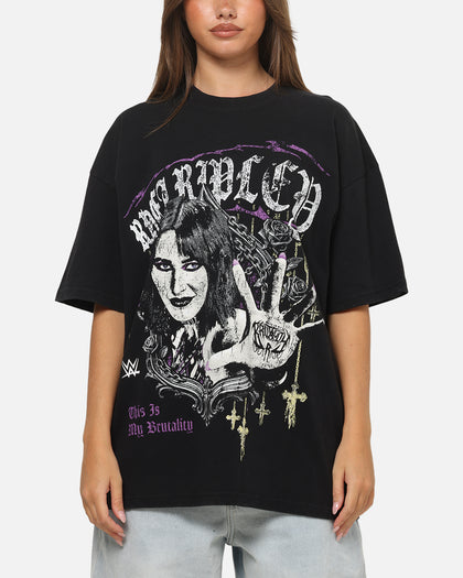 73Studio X WWE Rhea Ripley Vintage T-Shirt Black Acidwash