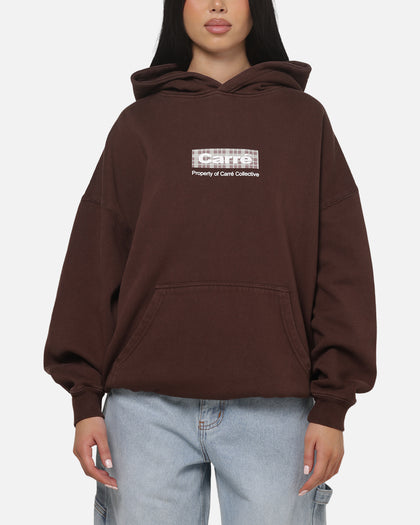 Carre Box Check Hoodie Chocolate