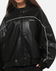 Carré Velocity Vegan Leather Bomber Jacket Black