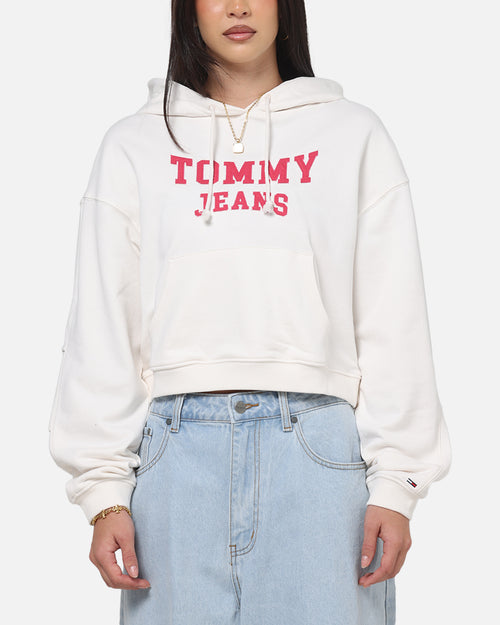 Tommy Jeans Women's TJW Boxy Crop Varsity Hoodie White
