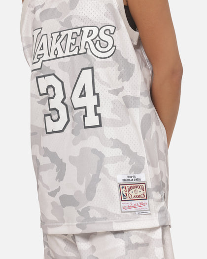 Mitchell & Ness Los Angeles Lakers Shaquille O'Neal #34 Snow Camo Energy Swingman Jersey Vintage White