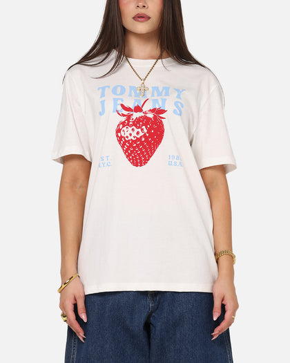 Tommy Jeans Women's TJW Strawberry T-Shirt Ecru