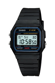 Casio F91W-1 Digital WR Light Black - One Size