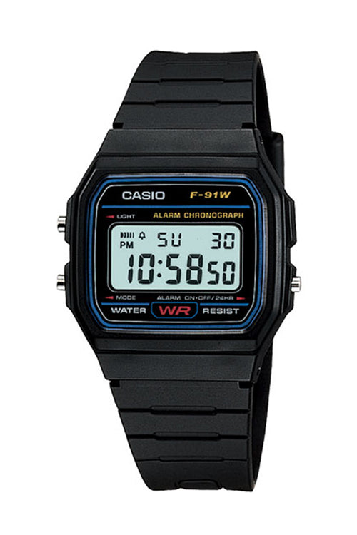 Casio F91W-1 Digital WR Light Black