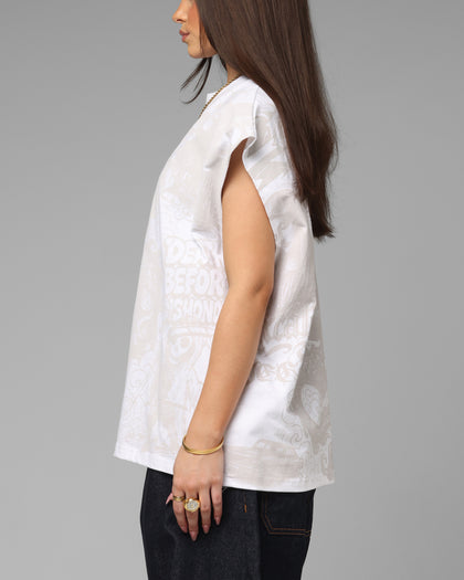 Loiter Sketch Book Muscle T-Shirt White