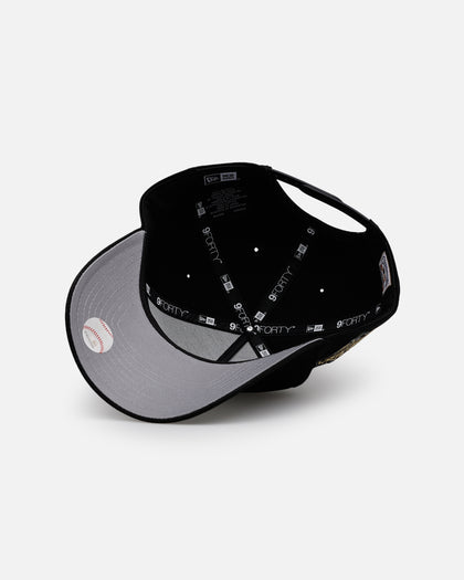 New Era Atlanta Braves 'Raised Metallic Chainstitch' 9FORTY A-Frame Snapback Black
