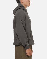 Carre Box Check Hoodie Charcoal