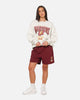 Mitchell & Ness Queensland Maroon Graphic Crewneck Sweater Silver Marle