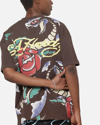 Ed Hardy Serpent T-Shirt Washed Brown