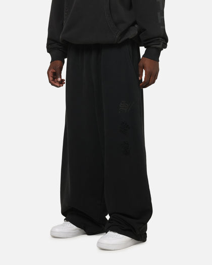 Saint Morta Distressed Baggy Sweatpants Black Wash