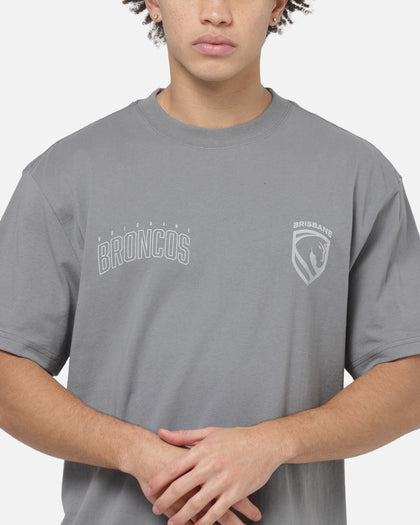 Bleacher Athletic Brisbane Broncos NRL Attrition Solid T-Shirt Grey