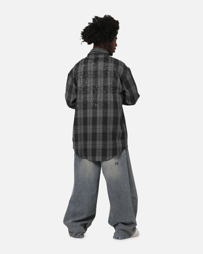 Saint Morta Spray Long Sleeve Flannel Shirt Grey
